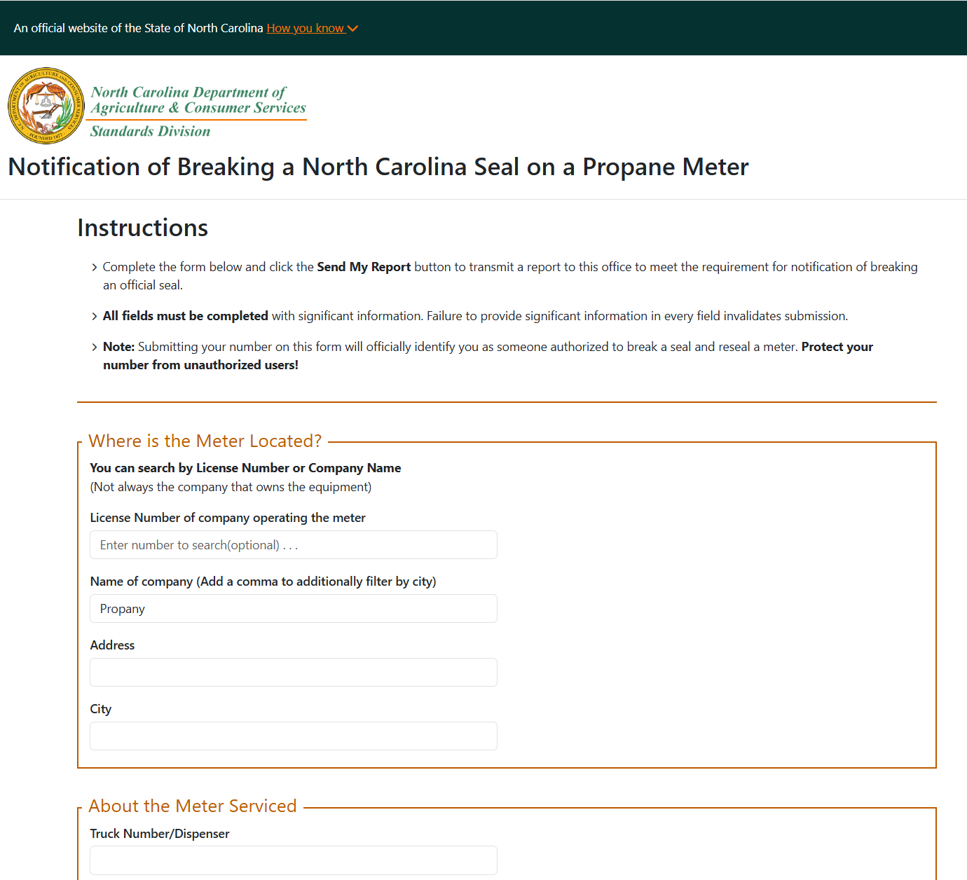 Broken Meter Seal